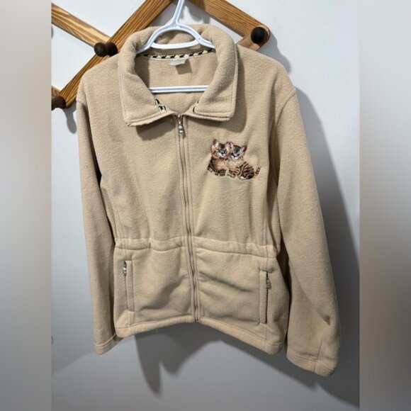 THE BRADFORD EXCHANGE VINTAGE CAT EMBROIDERED ZIP UP - Picture 1 of 7
